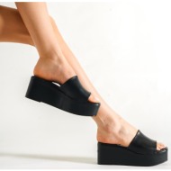  capone outfitters mules - black - wedge