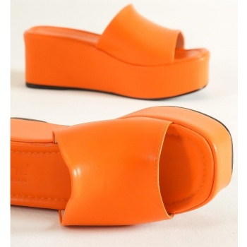 capone outfitters mules - orange - wedge