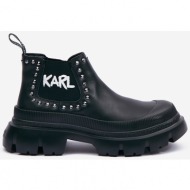  black leather ankle boots karl lagerfeld trekka max - ladies