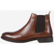  brown mens leather ankle boots jack & jones wargo - men
