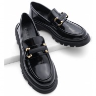  marjin women`s loafers high sole buckle casual shoes kinles black
