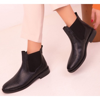 soho women`s black crocodile boots  σε προσφορά