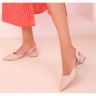  soho beige women`s classic heeled shoes 18306