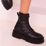  soho women`s black crocodile boots & booties 17441