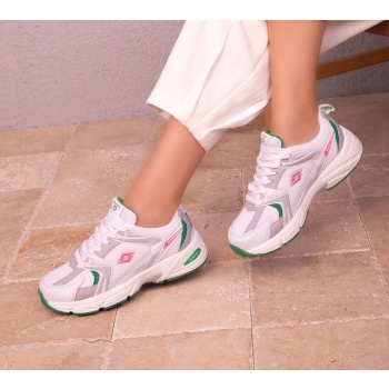 soho white-green women`s sneakers 18285