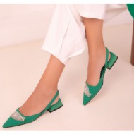  soho green matte satin women`s classic heeled shoes 17929