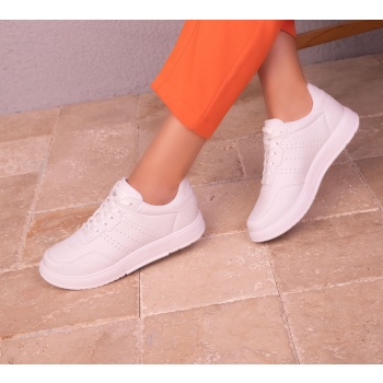 soho women`s white sneakers 18314