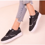  soho women`s black and white sneakers 17941