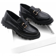  marjin women`s loafer high sole buckle casual shoes kinles black snake