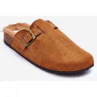  women`s suede sandals with fur brown haidamia