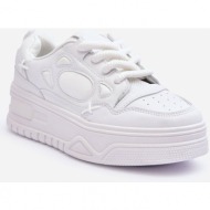  women`s platform sneakers white finos