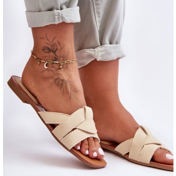 women`s material sandals beige aversa σε προσφορά