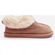  women`s slippers with fur beige lanoze