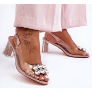  transparent heel sandal pink sbarski mr1037-43
