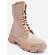  women`s lace-up shoes workers beige marlissa