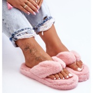  women`s fur slippers papcie pink elma