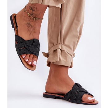 women`s material sandals black aversa σε προσφορά