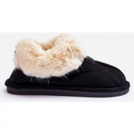  women`s slippers with black rope fur