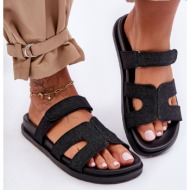  women`s fabric zippered sandals black jose
