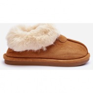  women`s slippers with fur brown lanoze