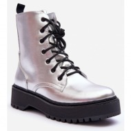  leather metallic shoes workers silver teflorna