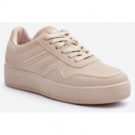  women`s sports shoes on the platform beige pudina