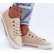  leather sports shoes women`s beige mossaia