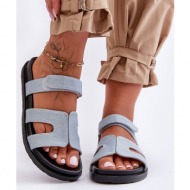  classic leather flip-flops for women with velcro brown amedon