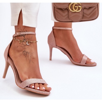 shiny sandals on the toe rose gold gedna