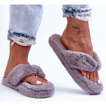 lady`s leather slippers papcie grey elma σε προσφορά