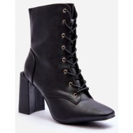  leather heeled shoes laced black divani