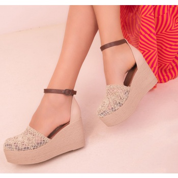 soho beige women`s wedge heels shoes σε προσφορά