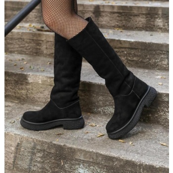 madamra black women`s suede long boots σε προσφορά