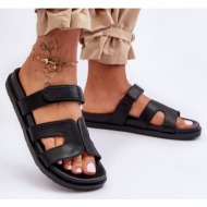  classic leather flip-flops for women with zipper black amedon