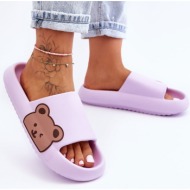  women`s lightweight foam slippers bear purple parisso motif