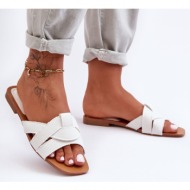  women`s material sandals white aversa