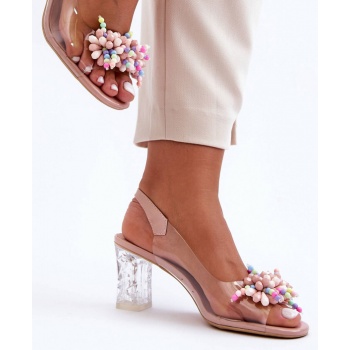 decorated fashion wedge sandals pink σε προσφορά