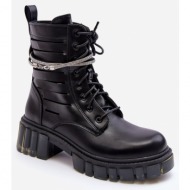 fashionable working class shoes with chain black solesso