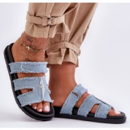  women`s fabric sandals with zipper blue lamirose