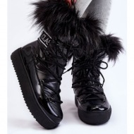  women`s snow lace-up boots black santero