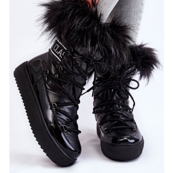 women`s snow lace-up boots black santero σε προσφορά