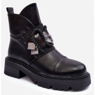  flat heeled shoes and platform sztyblety black linestta