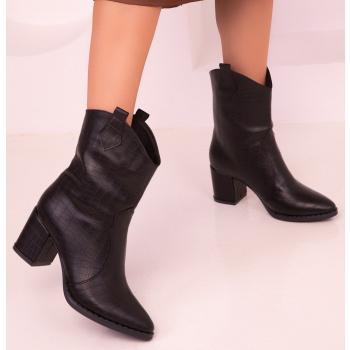 soho women`s black crocodile boots  σε προσφορά