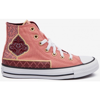 pink women patterned ankle sneakers