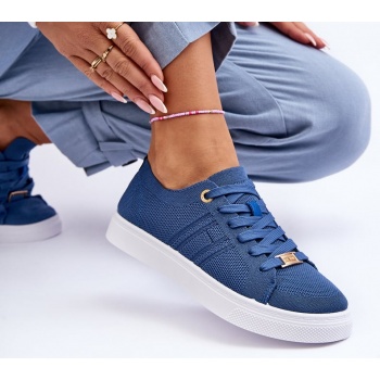 women`s lace-up sneakers blue etna