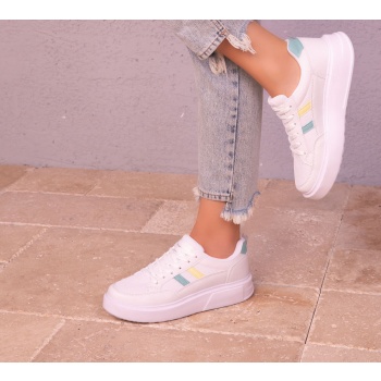 soho white-turquoise women`s sneakers
