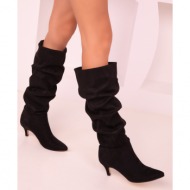  soho women`s black suede boots 17546