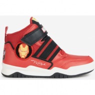  geox perth red ankle sneakers for boys - boys