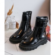  children`s lacquered shoes with buckles black chloraia