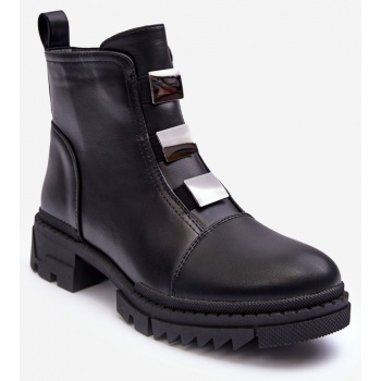 leather flat-heeled shoes black azulenn σε προσφορά